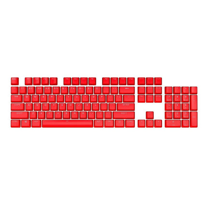 Kit de modification de touches Corsair PBT Double-Shot PRO – Touches PBT double injection – Rouge origine – Rangée inférieure standard – Surface texturée – Parois de 1,5 mm d'épaisseur – Amortisseurs toriques