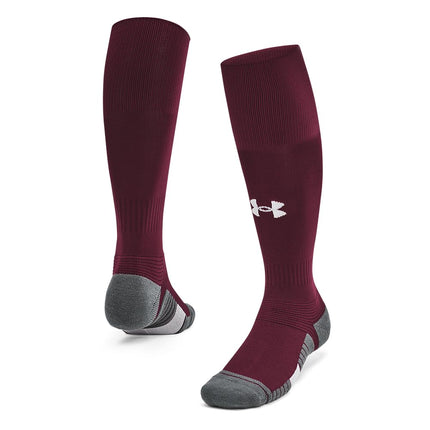 Calcetines de fútbol por encima de la pantorrilla unisex Under Armour Magnetico, 1 par, (609) granate/gris claro/blanco, grande