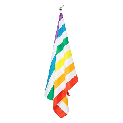 Dock & Bay Beach Towel - Quick Dry, Sand Free - Compact, Lightweight - 100% Recycled - Includes Bag - Summer - Rainbow Skies - Large (160x90cm, 63x35)