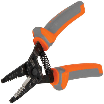Klein Tools 11055RINS 1000V Insulated Klein Kurve Wire Stripper/Cutter Cuts and Strips 10-18 Solid and 12-20 Stranded AWG Wire, Orange