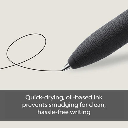 Pentel BXA105A-A Calme Stylo Bille à Huile, 0,5 mm, Noir, Encre Noire, Lot de 10