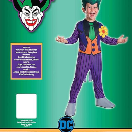 Rubies Official DC Villain The Joker Child's Costume, Child's Size Small Age 3-4 Years Halloween