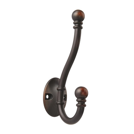 HASWARE 6 PCS Double Prong Robe Hook, Large Dual C