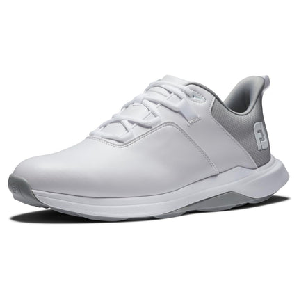 Zapatillas de golf FootJoy para hombre Prolite estilo de temporada anterior, blanco/gris claro/gris, 7.5 X-Wide