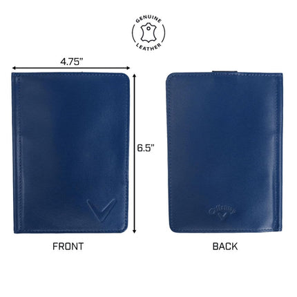 Callaway Golf Leather Bi-Fold Scorecard Holder - Navy Blue Leather Golf scorecard Holder