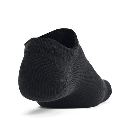 Under Armour Unisex Essential No-Show Socks 6-Pack Black L