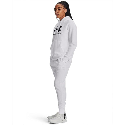 Under Armour Women's Rival Fleece Joggers, (100) White / / Black, 3X