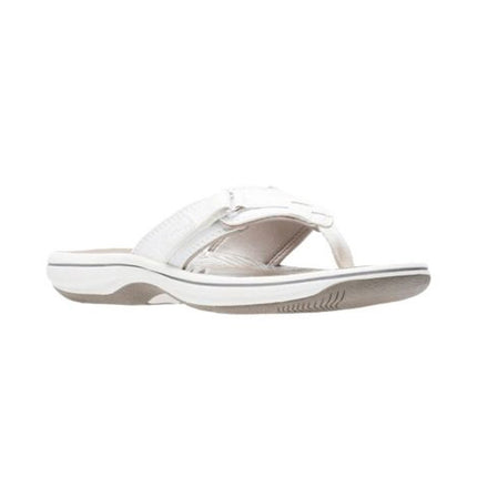 Clarks Women's Breeze Sea Flip Flop, New White Synthetic, 6.5 UK M