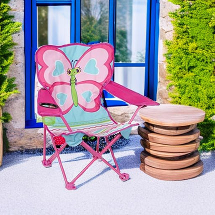 Melissa & Doug Chaise de camping papillon Cutie Pie (emballage sans frustration), rose