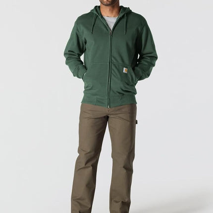 Carhartt Men's Rain Defender Loose Fit Heavyweight Full-Zip Sweatshirt, Forestry Green, M
