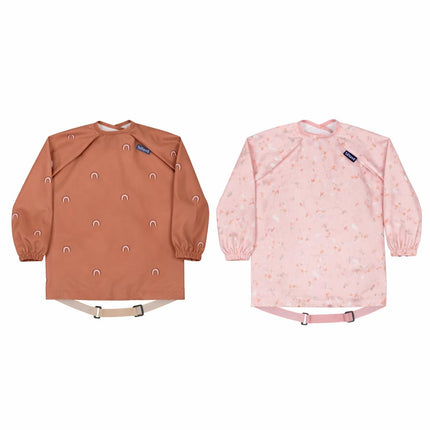 BIBaDO Long Sleeve Waterproof Baby Bib, Rainbow Bu