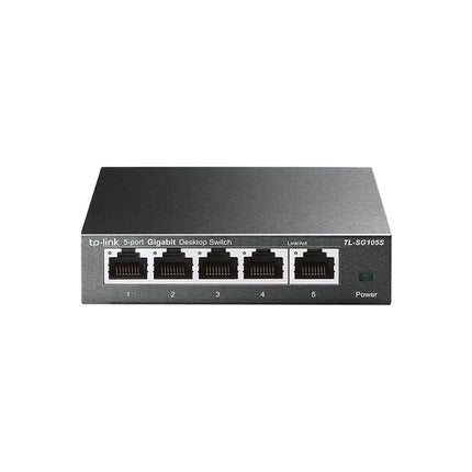 TP-Link TL-SG105S | 5 Port Gigabit Ethernet Switch | Desktop/Wall-Mount | Plug & Play | Fanless | Sturdy Metal | 3 Year Manufacturer Warranty | 802.1p/DSCP QoS & IGMP Snooping | Compact Design