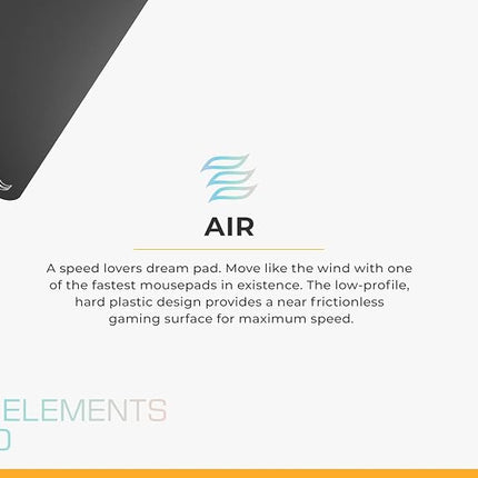GLORIOUS Elements AIR Ultra Thin Hard Gaming Mousepad (Black)
