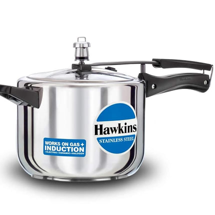 Hawkins Stainless Steel Induction Compatible Pressure Cooker, 5 Litre Capacity, Silver