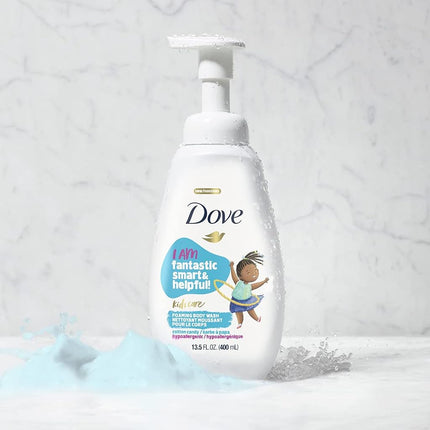 Dove Gel Douche Moussant pour Enfants Barbe à Papa Hypoallergénique, Soin de la Peau, 400 ml, Lot de 4