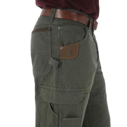 Wrangler Men's Riggs Workwear Flannel Lined Ripstop Ranger Pant, Loden 42Wx32L
