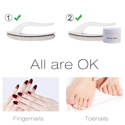 beUakso Premium Upgrade Nano Glass Nail File and Chamois Nail Buffer Kit for Acrylic Nails / All in One Step / Shine Kit