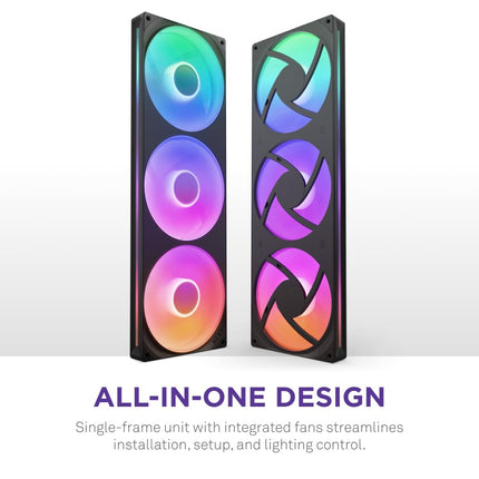 NZXT F420 RGB Core - 420mm Single-Frame RGB Fan Unit - Black