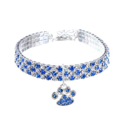 RayMinsino Pet Collar with Diamonds, Adjustable Cr