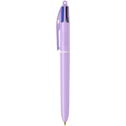 BIC 4 Color Pastel Ballpoint Pen with 1.0 mm Medium Point, Retractable, 12-Count Pack in Assorted Ink