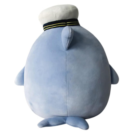 Squishmallows Ballena azul Samir de 8 pulgadas con gorro de marinero - Peluche oficial ultrasuave de Kelly Toy