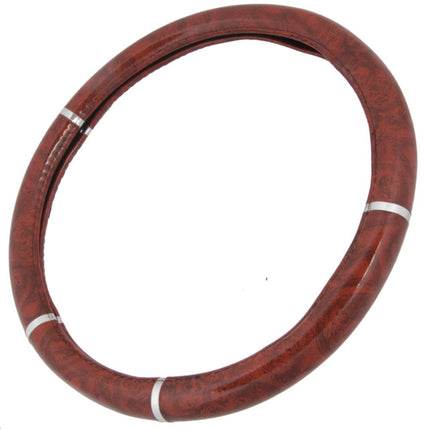 BDK SW-238-WD Woodgrain Dark Wood Car Steering Wheel Cover-Luxury Design, Full Wood Standard Size (14.5 to 15.5-Inch)