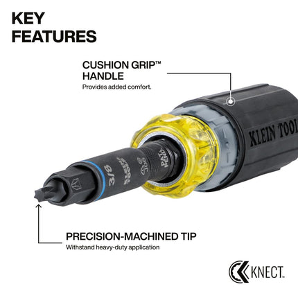Klein Tools 80191 KNECT (S) Impact-Rated Multi-Bit Screwdriver Set, 11-in-1 and 7-in-1 Ratcheting Drivers with Phillips, Slotted, Square, Torx Tips, Nut Drivers, Stubby Driver