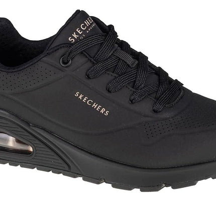 Skechers Women's Uno - Stand On Air Sneaker, Black/Black, US 9