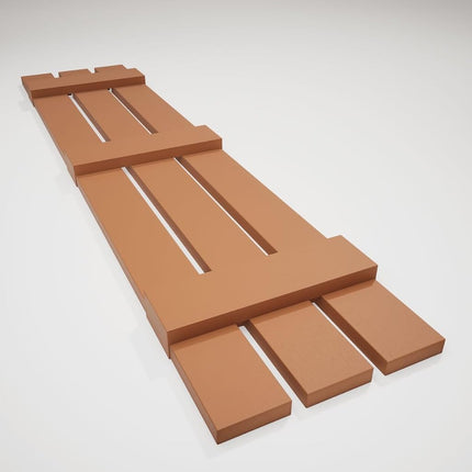 12"W x 59"H Lifetime Vinyl, Standard Three Board Spaced, Board-n-Batten Shutters, w/Installation Shutter-Lok's & Matching Screws (Per Pair), Treated Cedar