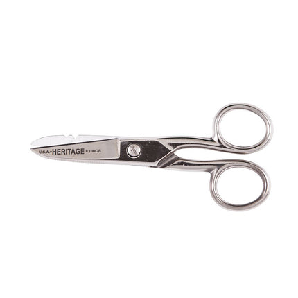 Klein Tools G100CS Electrician Scissors with Stripping Notches & Serrated Blade
