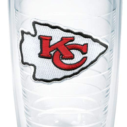 Tervis NFL Kansas City Chiefs Emblem Individual Tumbler with Red Lid, 16 oz, Clear