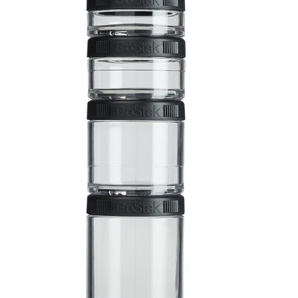Blender Bottle Go Stak, Noir, 150 ml, 100 ml, 60 ml, 40 ml