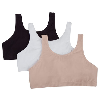 Fruit of the Loom Girls' Big Cotton Built-up Sport