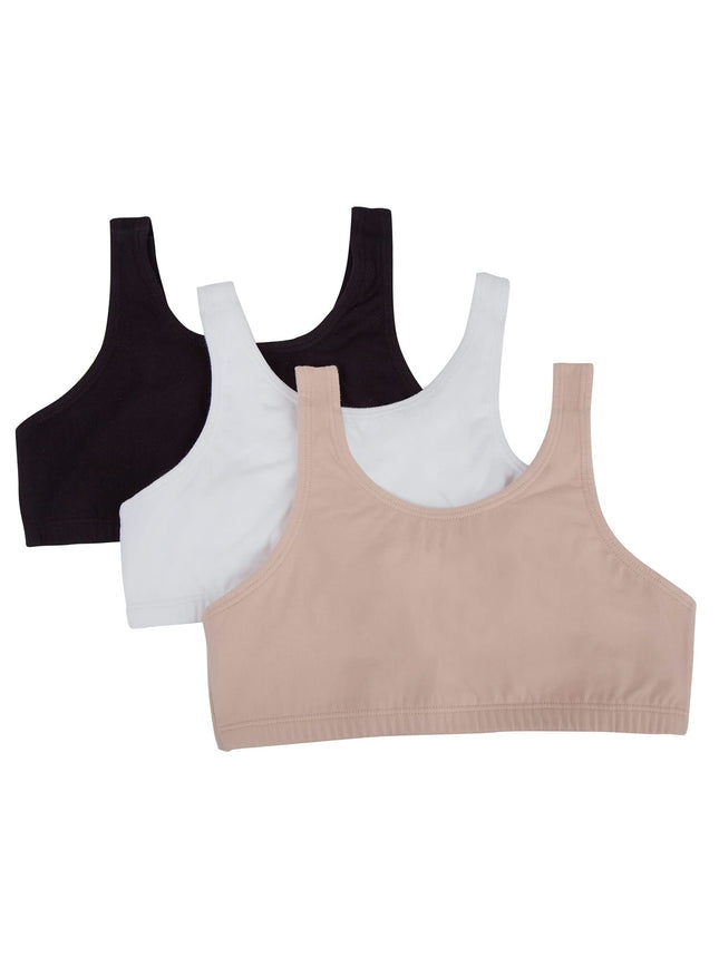 Fruit of the Loom Girls' Big Cotton Built-up Sport