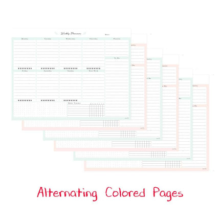 Peachly Desktop Weekly Planner Notepad | 60 Undated Tear-Off Pages | Schedule Daily To-Do Lists | Increase Your Productivity In Less Than 5 Minutes A Week | Achieve Your Goals | Peach and Mint Fern