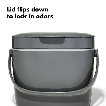 OXO Good Grips Easy Clean Compost Bin Charcoal 6.6 L