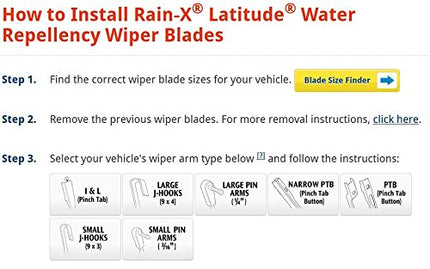 Rain-X 5079278-2 Latitude Water Repellency Wiper Blade, 21"