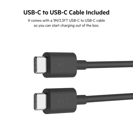 Belkin 37W Dual Port Fast Car Charger with 3.3ft USB-C Cable Included, USB-C 25W PPS Port and USB-A 12W Port for Galaxy S23, S23+, Ultra, Note20, iPhone 14, 13, 12, 11, Pro, Max, Mini and More