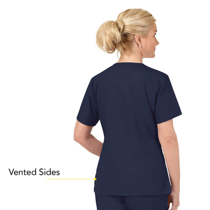 Haut à col en V coupe Bravo WonderWink 6016ANVYXXS Origins pour femme, marine, standard - 2TP