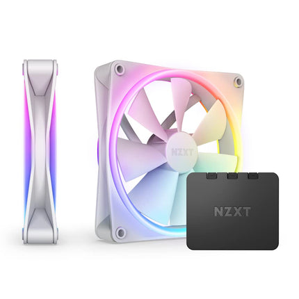 NZXT F140 RGB Duo Twin Pack - 2x 140mm RGB Fans + Hub - White