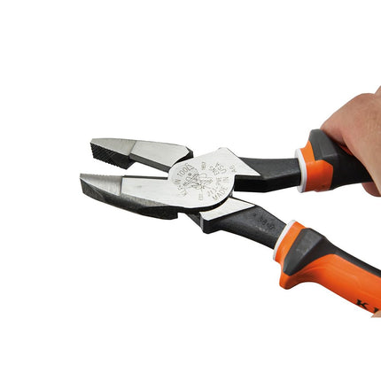Klein Tools 2139NEEINS Slim Handle Insulated Side Cutter Pliers, Streamline New England Nose with Knurled Jaws, 9-Inch