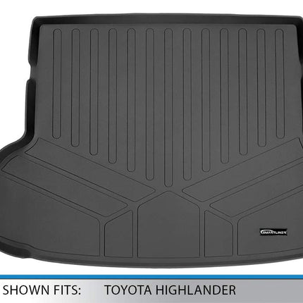SMARTLINER All Weather Custom Fit Cargo Trunk Liner Floor Mat Behind 2nd Row Seat Black for 2014-2019 Toyota Highlander