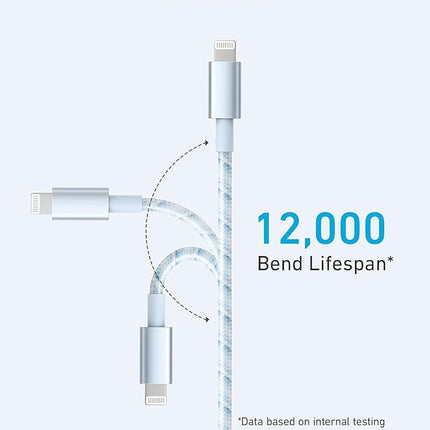Anker 6ft Lightning Cable, 331 Cable, Premium Nylon USB-A to Lightning Cord, MFi Certified for iPhone Chargers, iPhone SE/Xs/XS Max/XR/X/8 Plus/7/6 Plus, iPad Pro Air 2, and More (Winter Blue)