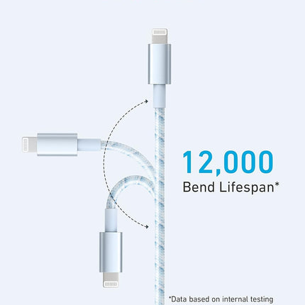 Anker 6ft Lightning Cable, 331 Cable, Premium Nylon USB-A to Lightning Cord, MFi Certified for iPhone Chargers, iPhone SE/Xs/XS Max/XR/X/8 Plus/7/6 Plus, iPad Pro Air 2, and More (Winter Blue)