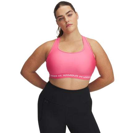 Under Armour Womens Crossback Mid-Support Bra Pink