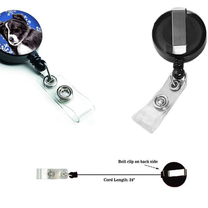 Caroline's Treasures Border Collie Winter Snowflakes Holiday Retractable Badge Reel, Multicolor (SC9367BR)