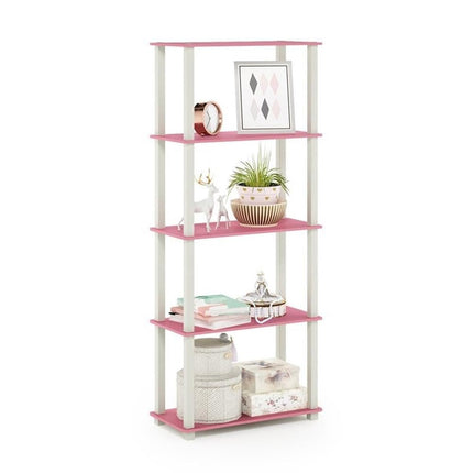 Furinno Toolless Shelves, Wood, Pink/White, one si