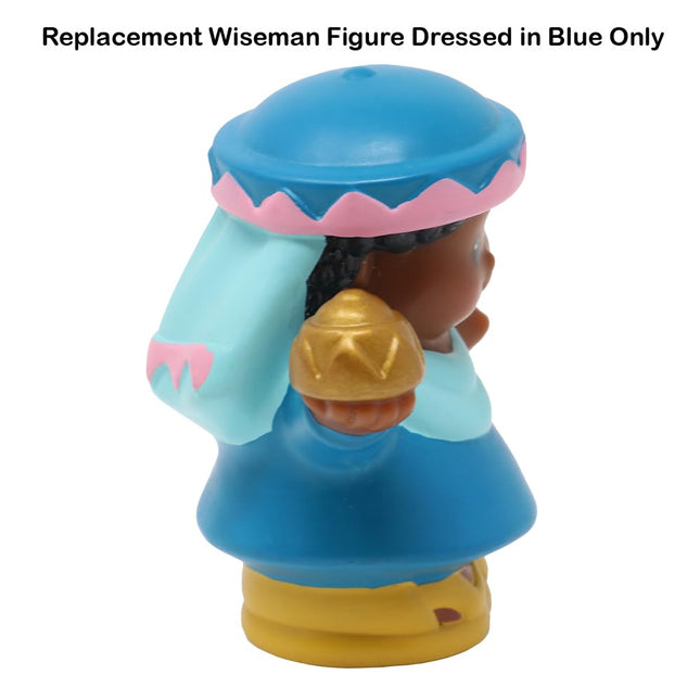Fisher-Price Replacement Part for Collectible Little People Christmas Nativity Playset 77620 - Replacement Wiseman Figure Dressed in Blue Carrying a Gift