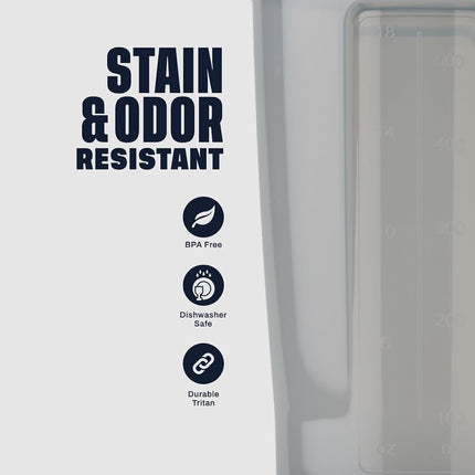 Bouteille Shaker BlenderBottle Série Pro, parfaite pour les Shakes Protéinés et l'Avant-Entraînement, 828 ml, Gris Pleine Couleur