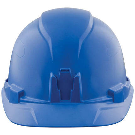 Klein Tools 60248 Hard Hat, Non-Vented Cap Style, Padded, Self-Wicking Odor-Resistant Sweatband, Tested up to 20kV, Blue